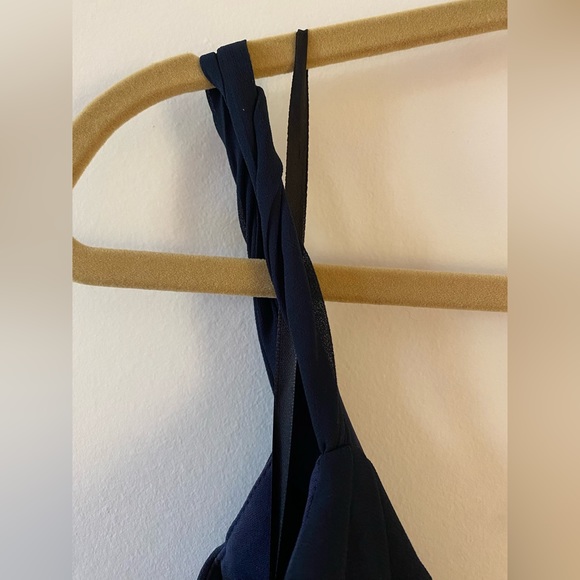 Levkoff navy spaghetti strap gown - Picture 7 of 7